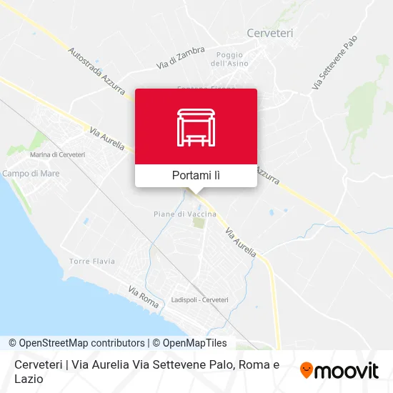 Mappa Cerveteri | Via Aurelia Via Settevene Palo