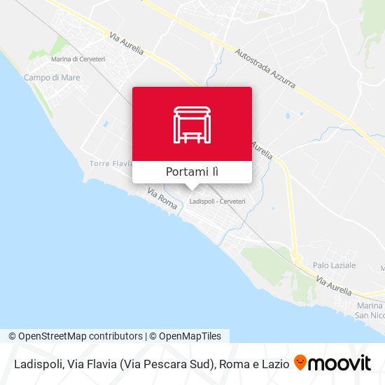 Mappa Ladispoli, Via Flavia (Via Pescara Sud)