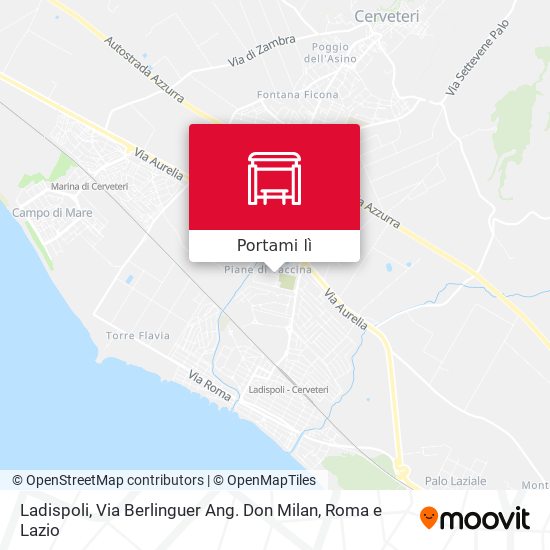 Mappa Ladispoli, Via Berlinguer Ang. Don Milan
