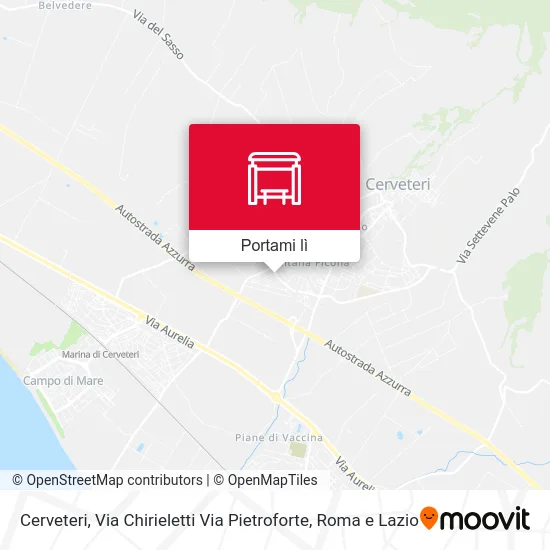 Mappa Cerveteri, Via Chirieletti Via Pietroforte