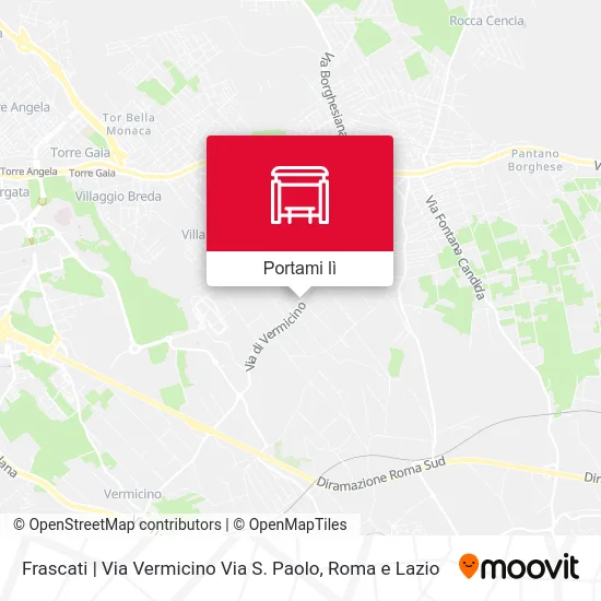 Mappa Frascati | Via Vermicino Via S. Paolo