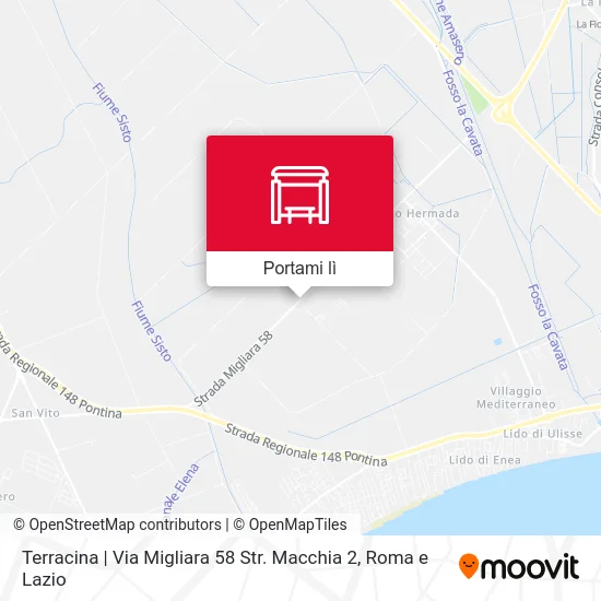 Mappa Terracina | Via Migliara 58 Str. Macchia 2