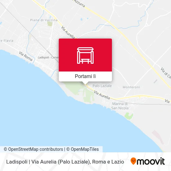 Mappa Ladispoli | Via Aurelia (Palo Laziale)