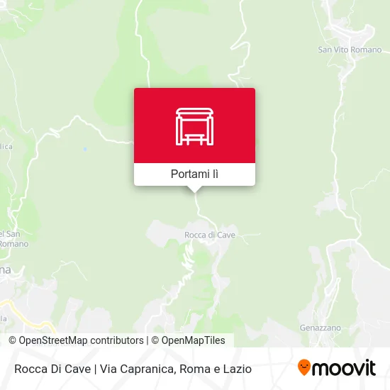 Mappa Rocca Di Cave | Via Capranica