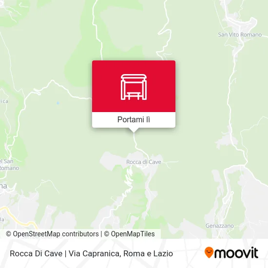 Mappa Rocca Di Cave | Via Capranica