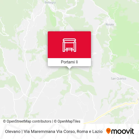 Mappa Olevano | Via Maremmana Via Corso
