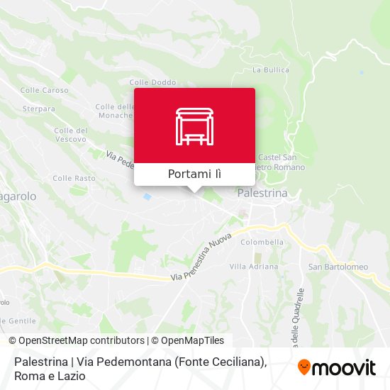 Mappa Palestrina | Via Pedemontana (Fonte Ceciliana)