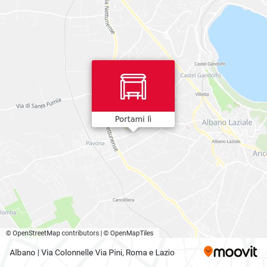 Mappa Albano | Via Colonnelle Via Pini