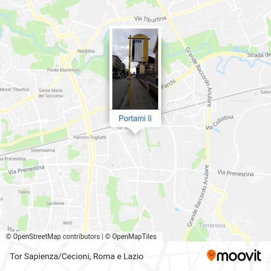 Mappa Tor Sapienza/Cecioni