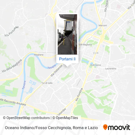 Mappa Oceano Indiano / Fosso Cecchignola