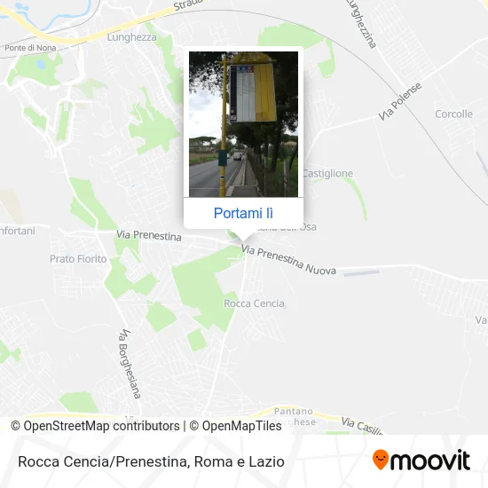 Mappa Rocca Cencia/Prenestina