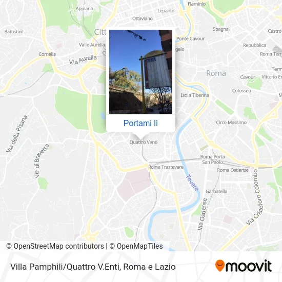 Mappa Villa Pamphili/Quattro V.Enti