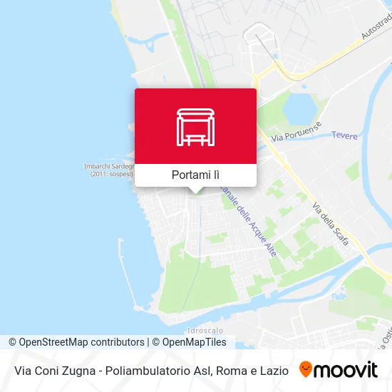 Mappa Via Coni Zugna - Poliambulatorio Asl