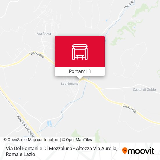 Mappa Via Del Fontanile Di Mezzaluna - Altezza Via Aurelia