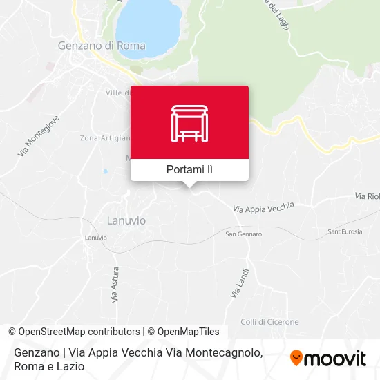 Mappa Genzano | Via Appia Vecchia Via Montecagnolo