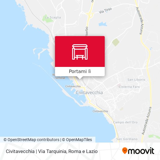Mappa Civitavecchia | Via Tarquinia