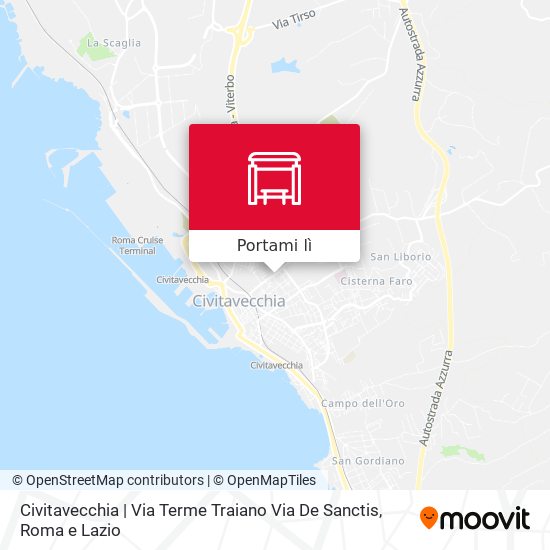 Mappa Civitavecchia | Via Terme Traiano Via De Sanctis