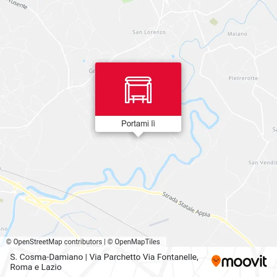 Mappa S. Cosma-Damiano | Via Parchetto Via Fontanelle