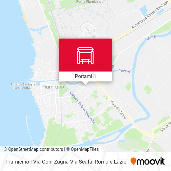 Mappa Fiumicino | Via Coni Zugna Via Scafa