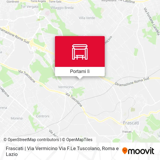 Mappa Frascati | Via Vermicino Via F.Le Tuscolano