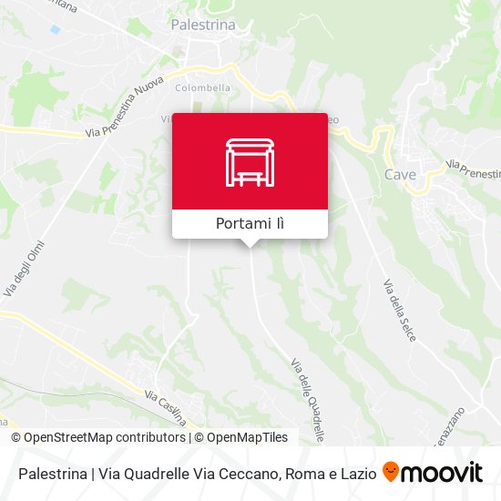 Mappa Palestrina | Via Quadrelle Via Ceccano