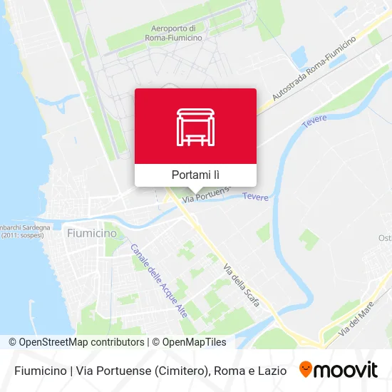 Mappa Fiumicino | Via Portuense (Cimitero)