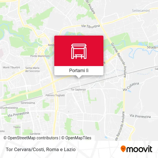 Mappa Tor Cervara/Costi