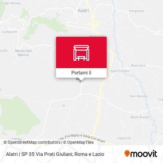 Mappa Alatri | SP 35 Via Prati Giuliani