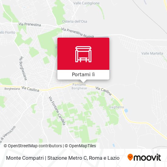 Mappa Monte Compatri | Stazione Metro C