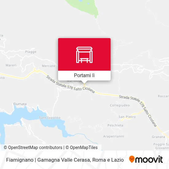 Mappa Fiamignano | Gamagna Valle Cerasa