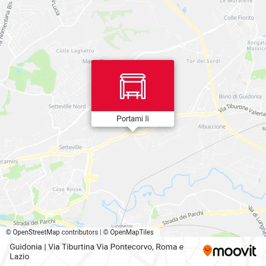 Mappa Guidonia | Via Tiburtina Via Pontecorvo
