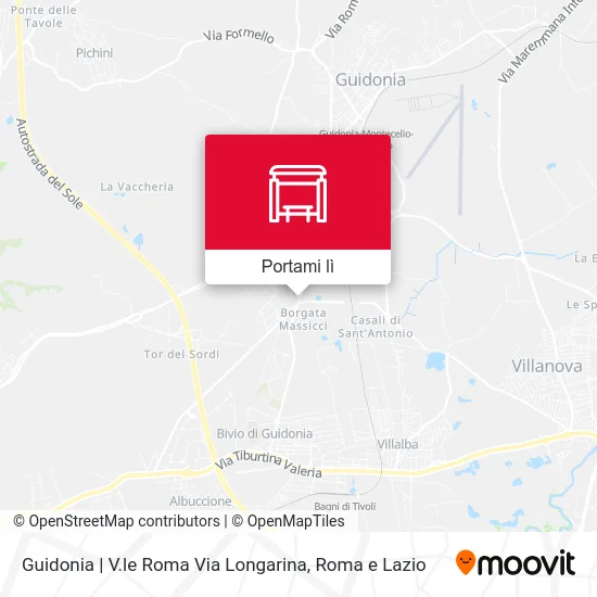 Mappa Guidonia | V.le Roma Via Longarina