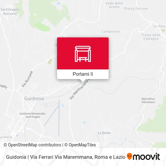 Mappa Guidonia | Via Ferrari Via Maremmana