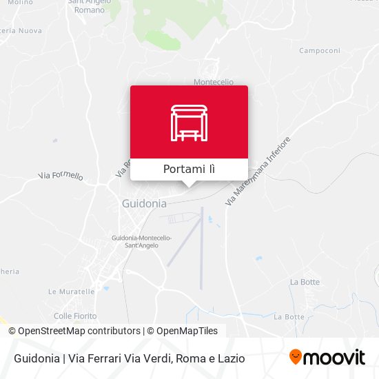 Mappa Guidonia | Via Ferrari Via Verdi