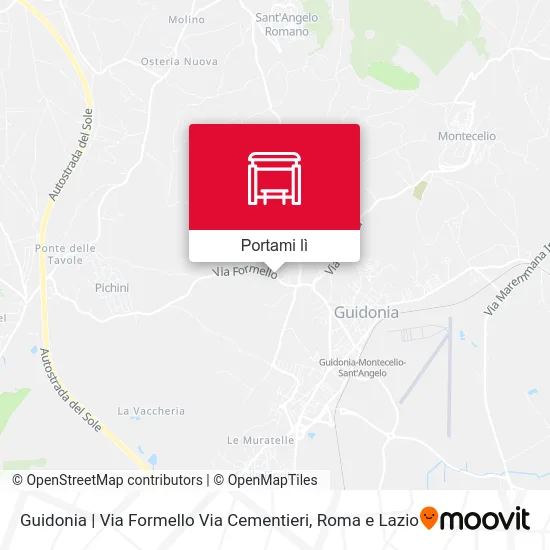 Mappa Guidonia | Via Formello Via Cementieri
