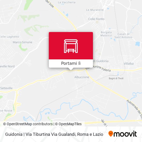 Mappa Guidonia | Via Tiburtina Via Gualandi