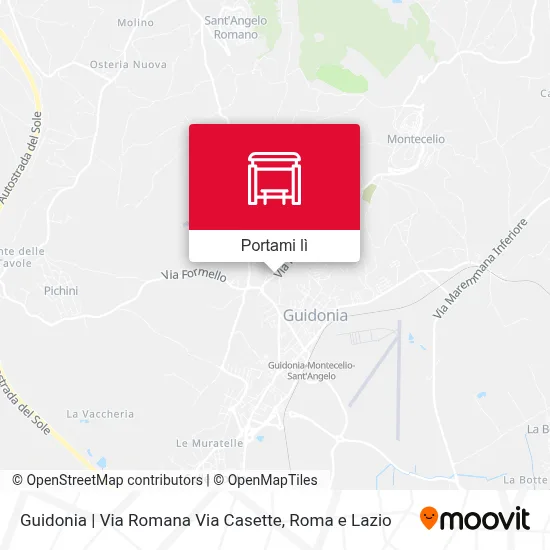 Mappa Guidonia | Via Romana Via Casette