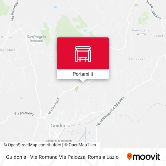 Mappa Guidonia | Via Romana Via Palozza
