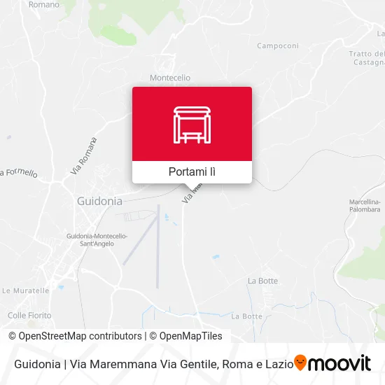 Mappa Guidonia | Via Maremmana Via Gentile
