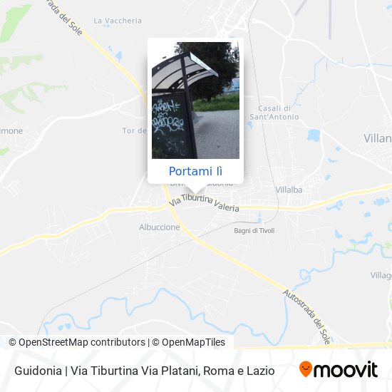 Mappa Guidonia | Via Tiburtina Via Platani