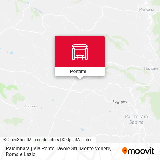 Mappa Palombara | Via Ponte Tavole Str. Monte Venere
