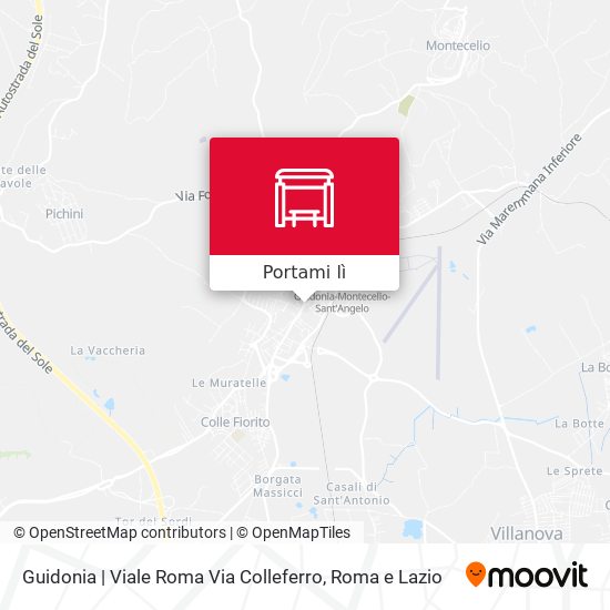 Mappa Guidonia | Viale Roma Via Colleferro