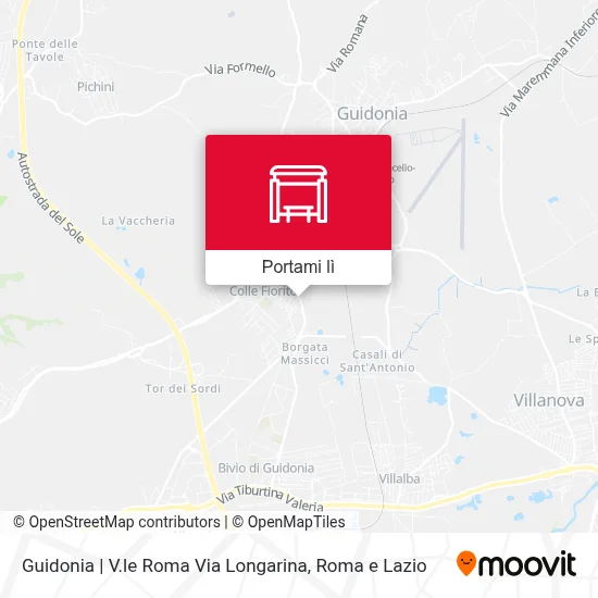 Mappa Guidonia | V.le Roma Via Longarina