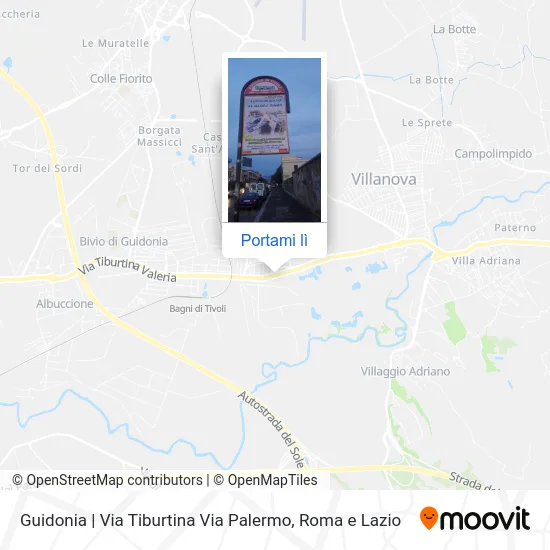 Mappa Guidonia | Via Tiburtina Via Palermo