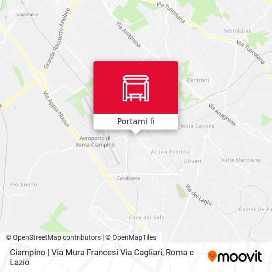 Mappa Ciampino | Via Mura Francesi Via Cagliari