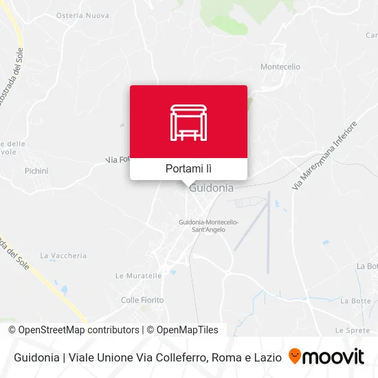 Mappa Guidonia | Viale Unione Via Colleferro