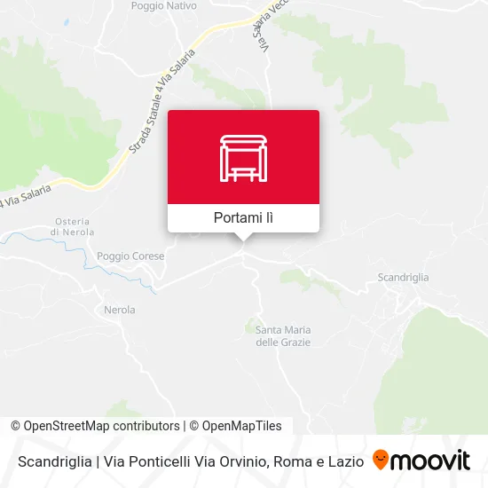 Mappa Scandriglia | Via Ponticelli Via Orvinio