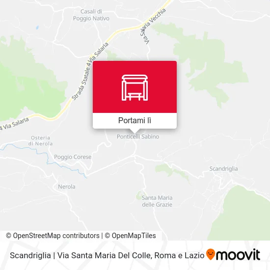 Mappa Scandriglia | Via Santa Maria Del Colle