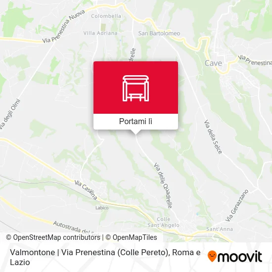 Mappa Valmontone | Via Prenestina (Colle Pereto)