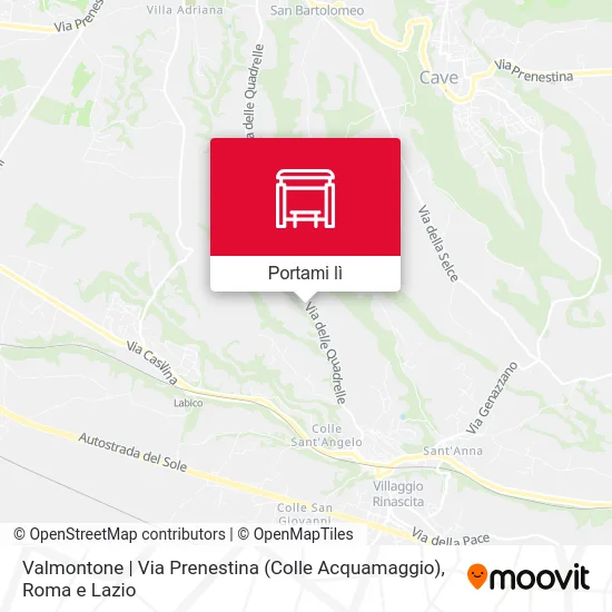 Mappa Valmontone | Via Prenestina (Colle Acquamaggio)